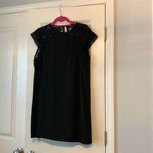 Zara Paris Black Dress with Lace Top